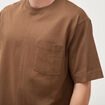 T-shirt droit en coton col ras du cou taupe homme