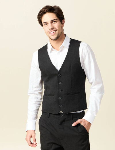 Veston sans manches noir homme