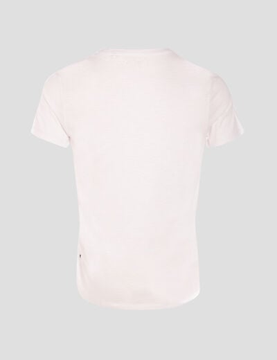 T-shirt ajust&eacute; col rond manches courtes blanc homme