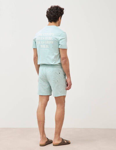 Maillot de bain avec broderie doubl&eacute; bleu gris homme