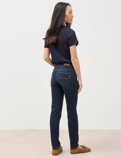 Jeans slim 7/8&egrave;me denim brut femme