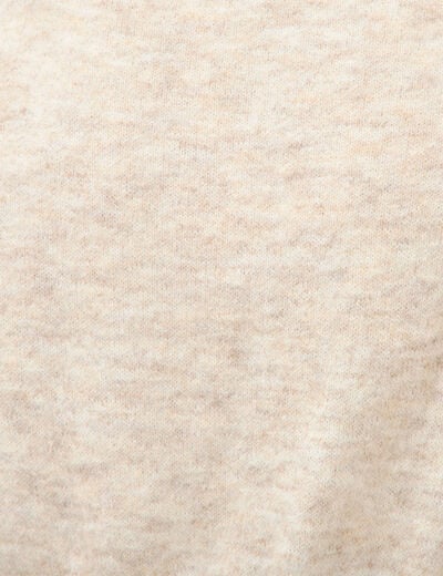 Gilet manches longues col rond creme femme