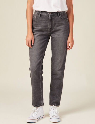 Jeans slim 7/8ème denim gris femme
