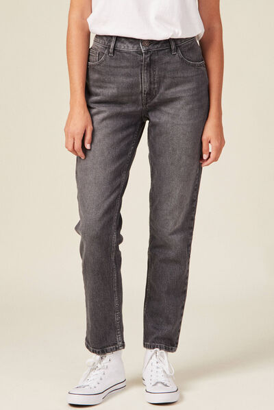 Jeans slim 7/8ème denim gris femme