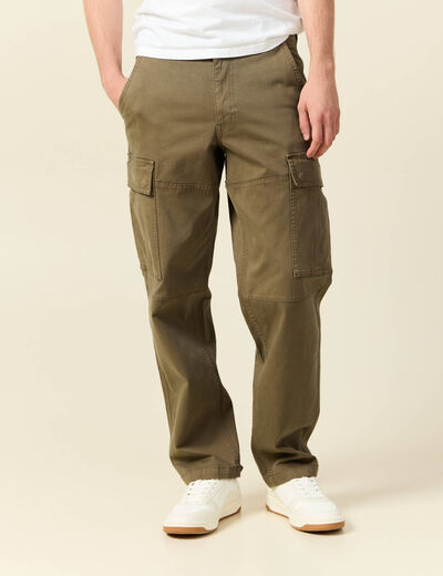 Cargo battle longueur 32 vert kaki homme