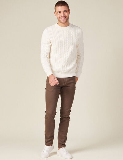 Jeans slim taupe homme