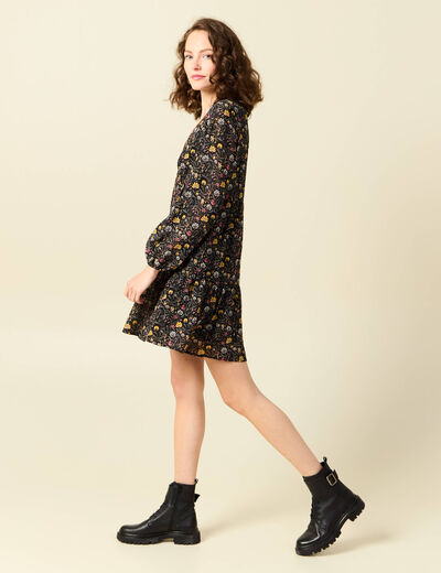 Robe évasée éco-responsable multicolore femme
