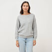 Pull manches longues col bateau gris femme