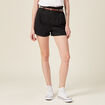Short paperbag ceinturé noir femme
