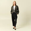 Pantalon slouchy taille haute 7/8&egrave;me noir femme