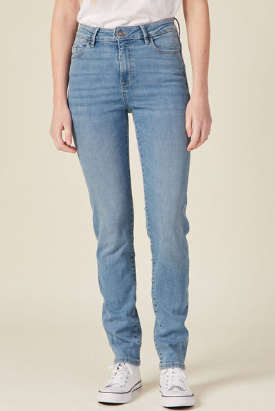 Jeans slim taille haute denim used femme