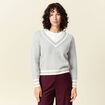 Pull manches longues gris clair femme