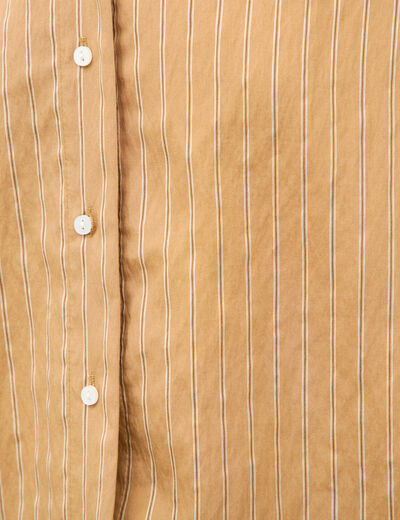 Chemise manches longues fluide camel femme