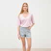 Short mom taille haute en jeans bleu marine femme