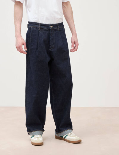 Jeans loose longueur 32 denim brut clean homme