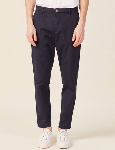 Pantalon chino 7/8ème bleu marine homme