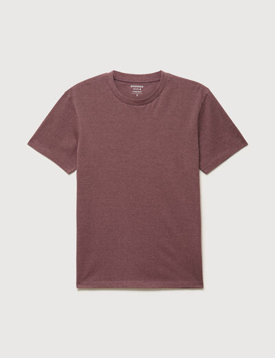 T-shirt cintr&eacute; col rond manches courtes vieux rose homme