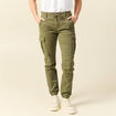 Pantalon cargo battle 7/8&egrave;me en maille vert kaki femme