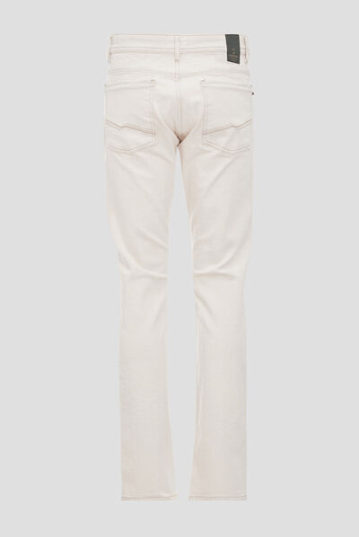 Jeans straight 5 poches ecru homme