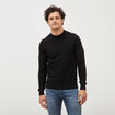 Pull manches longues col rond noir homme