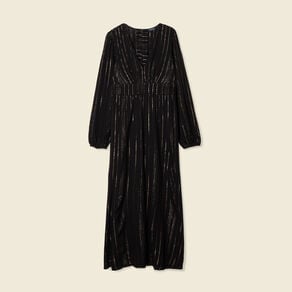 robe longue evasee fluide noir femme Robe longue évasée fluide noir femme