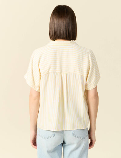 Chemise manches 3/4 jaune femme