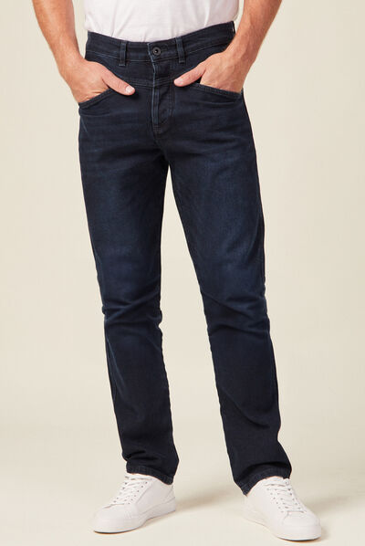 Jeans straight tapered denim noir homme