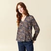 Blouse manches longues bleu marine femme