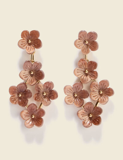 Boucles d'oreilles vieux rose femme