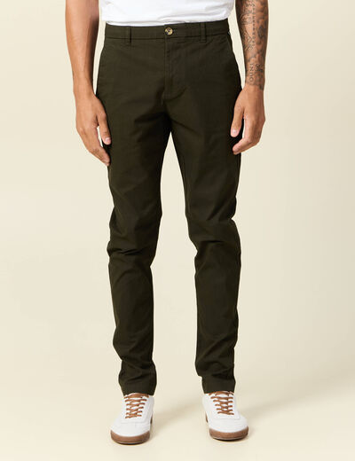 Pantalon chino longueur 32 vert kaki homme