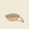 Sac banane en fausse fourrure marron clair femme