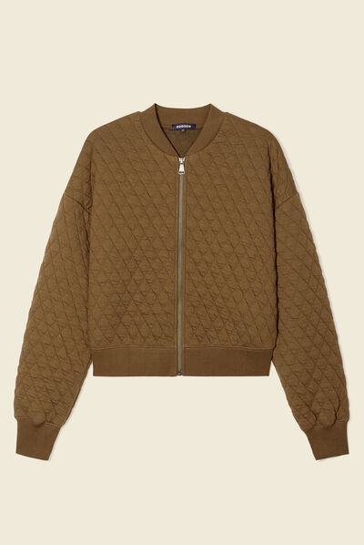 Gilet bomber matelassé vert kaki femme