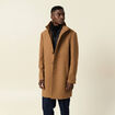 Manteau ajusté boutonné marron homme
