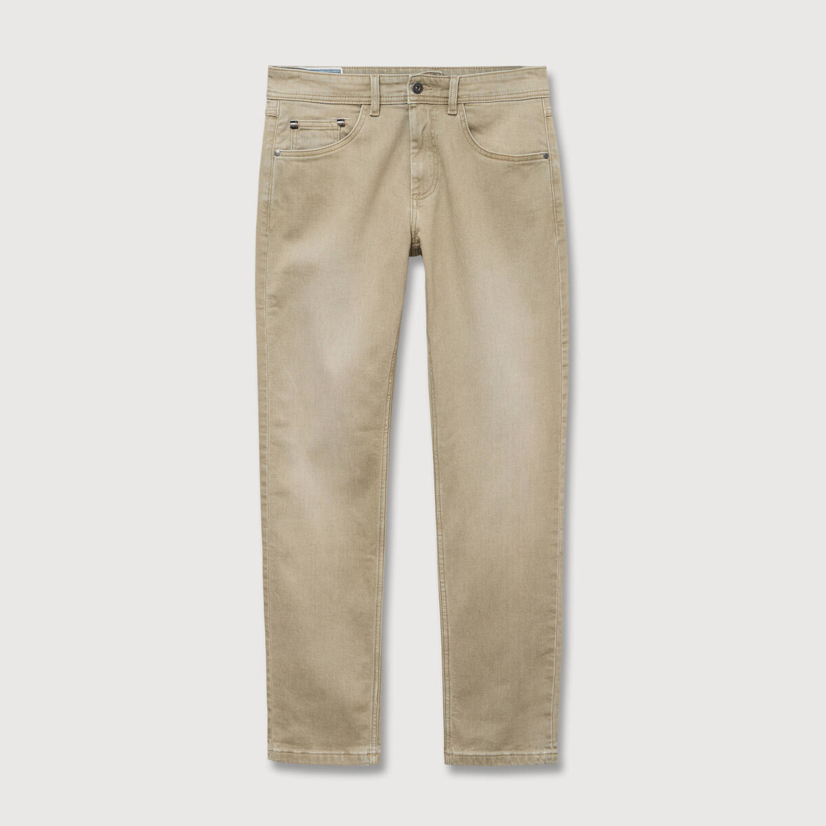 Jeans straight longueur 32 denim vert kaki homme