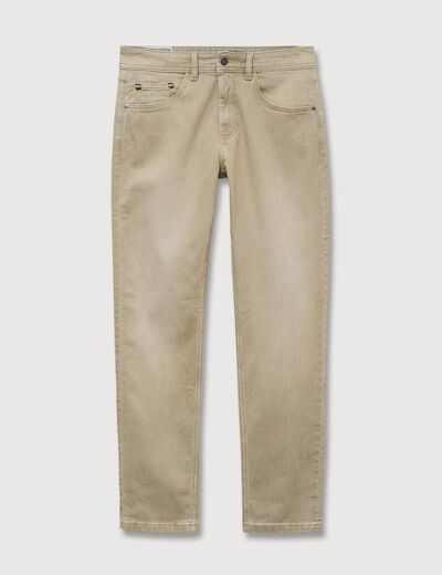 Jeans straight longueur 32 denim vert kaki homme