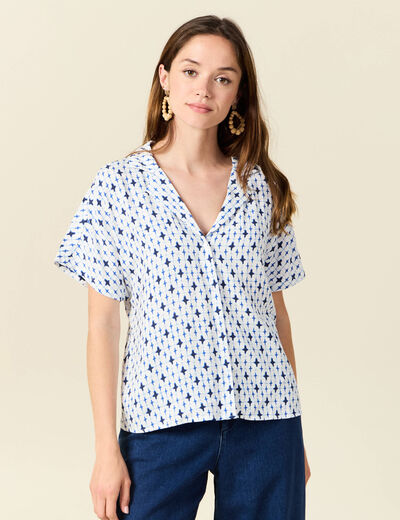 Chemise éco-responsable bleu femme
