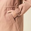 Parka longue droite d&eacute;perlante &agrave; capuche marron clair femme