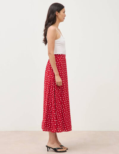 Jupe fluide rouge femme
