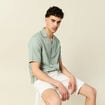 Chemise manches courtes vert olive homme