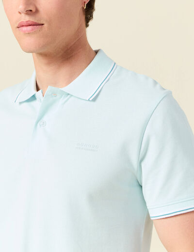 Polo éco-responsable bleu clair homme