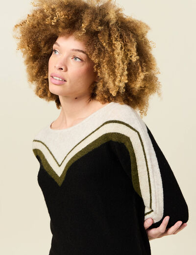 Pull manches longues ecru femme