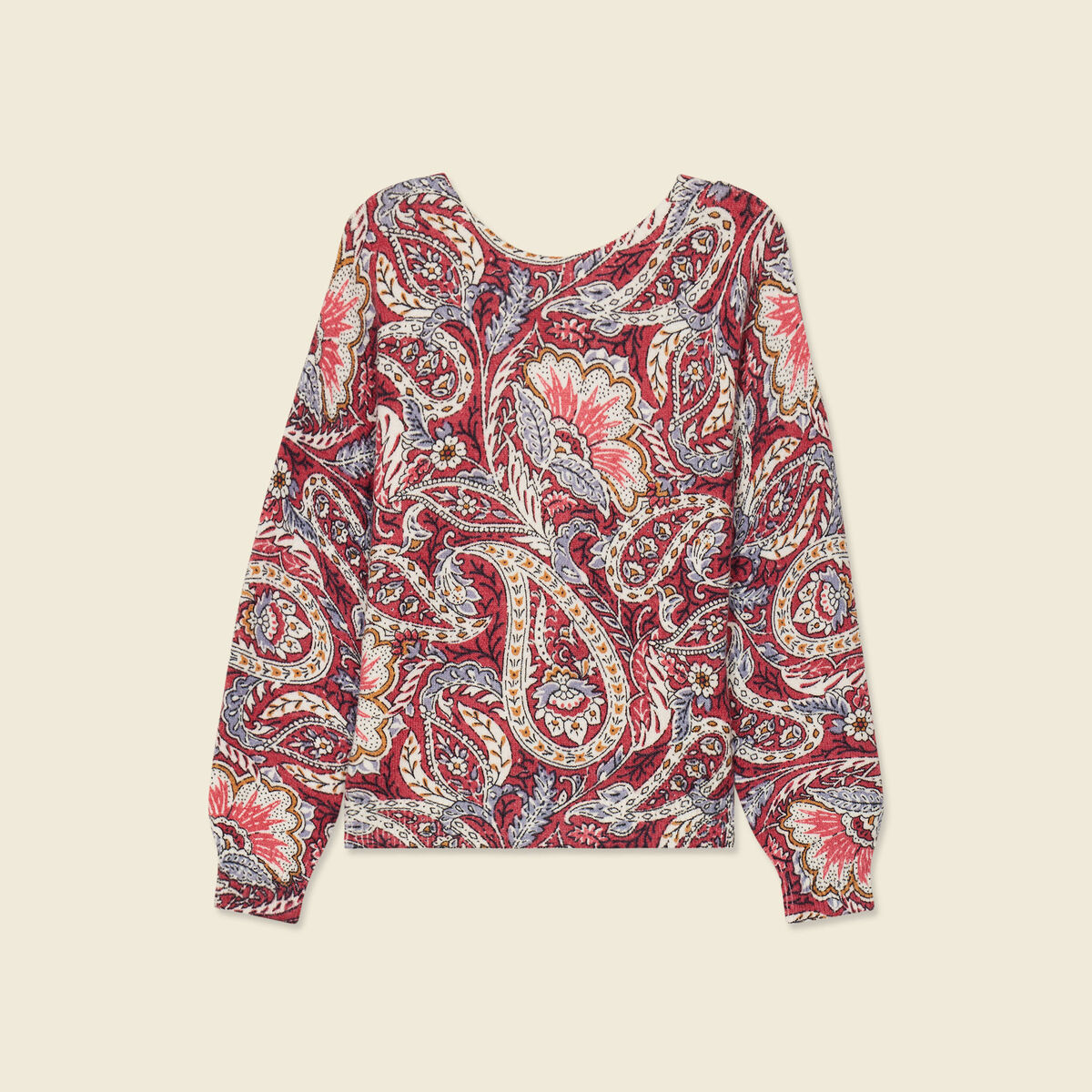 Pull manches longues vieux rose femme