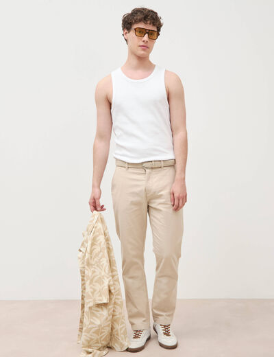 Pantalon chino avec ceinture sable homme
