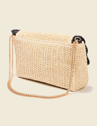 Sac tressé sable femme