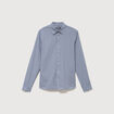 Chemise col am&eacute;ricain manches longues bleu gris homme