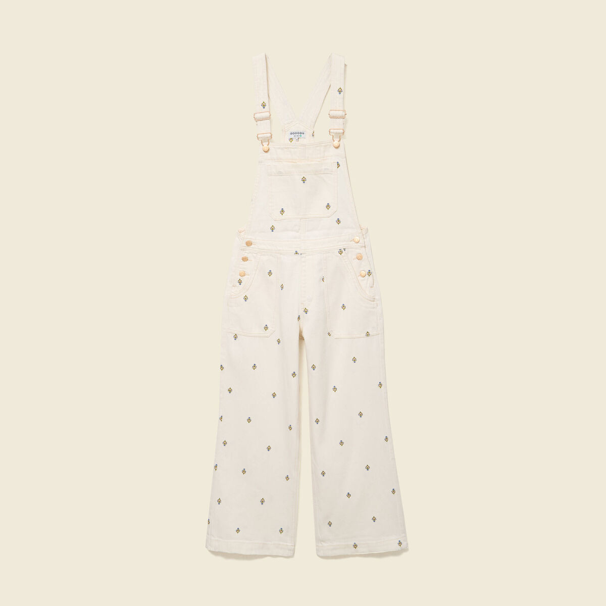 Salopette en jeans &agrave; fines bretelles denim blanc femme