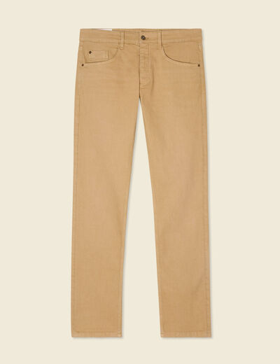 Jeans straight longueur 34 denim beige homme