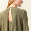 T-shirt manches longues vert kaki femme