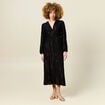 Robe longue évasée fluide noir femme