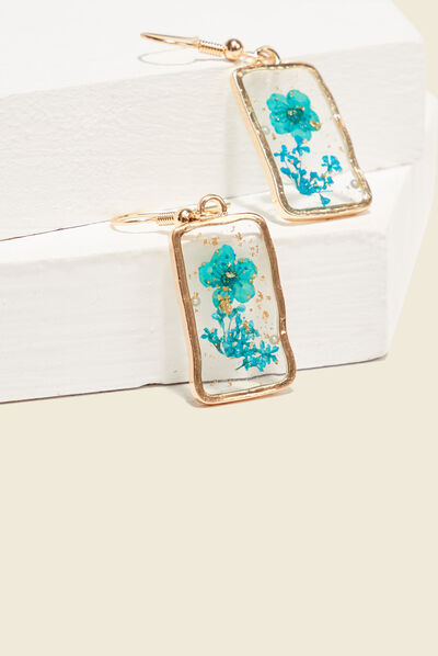 Boucles d'oreilles pendantes bleu clair femme